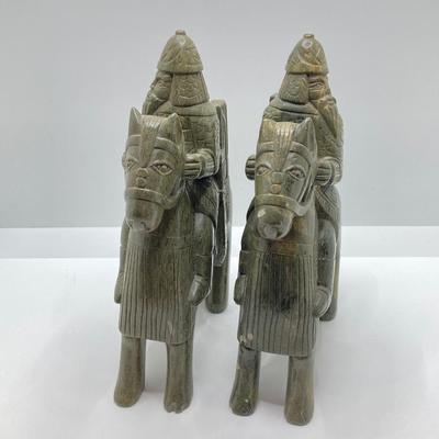 LOT 167: Pair of Carved Stone Bookends with Collection of Books