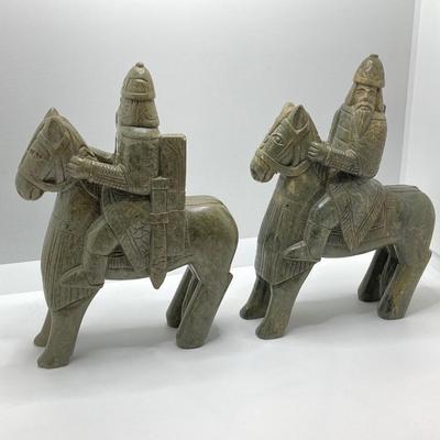 LOT 167: Pair of Carved Stone Bookends with Collection of Books