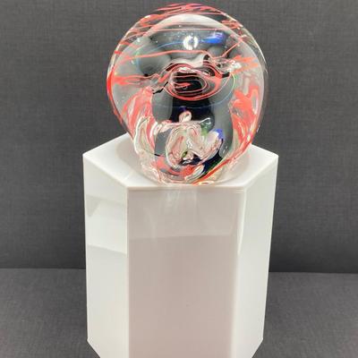 LOT 170: Stunning Signed by Artist M. Roca 1998 Art Glass Paperweight