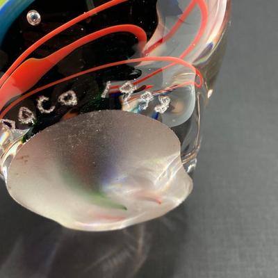 LOT 170: Stunning Signed by Artist M. Roca 1998 Art Glass Paperweight