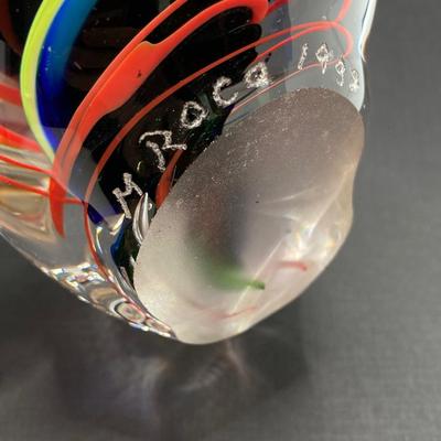 LOT 170: Stunning Signed by Artist M. Roca 1998 Art Glass Paperweight
