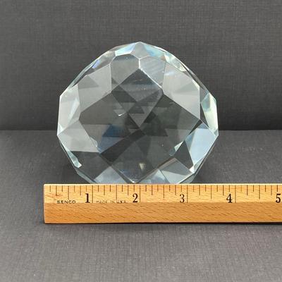 LOT 171: Round Clear Glass Prism Ball on Dragon Stand