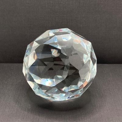 LOT 171: Round Clear Glass Prism Ball on Dragon Stand