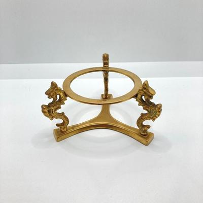 LOT 171: Round Clear Glass Prism Ball on Dragon Stand