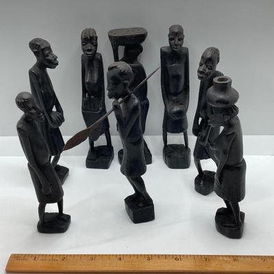LOT 175: African Themed Collection - Carved Wooden Decor, Book and More