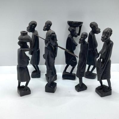 LOT 175: African Themed Collection - Carved Wooden Decor, Book and More