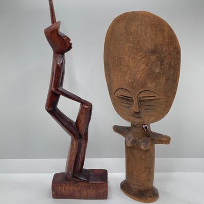 LOT 175: African Themed Collection - Carved Wooden Decor, Book and More