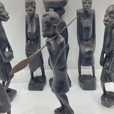 LOT 175: African Themed Collection - Carved Wooden Decor, Book and More