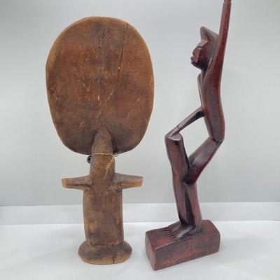 LOT 175: African Themed Collection - Carved Wooden Decor, Book and More