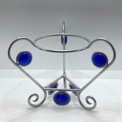 LOT 177: Vintage Blue Themed Art Glass Ornaments and More