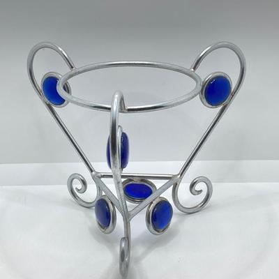 LOT 177: Vintage Blue Themed Art Glass Ornaments and More
