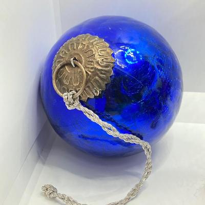 LOT 177: Vintage Blue Themed Art Glass Ornaments and More