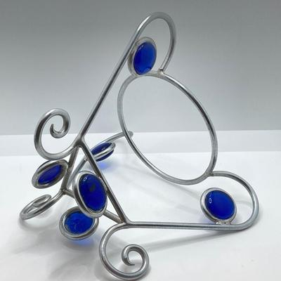 LOT 177: Vintage Blue Themed Art Glass Ornaments and More