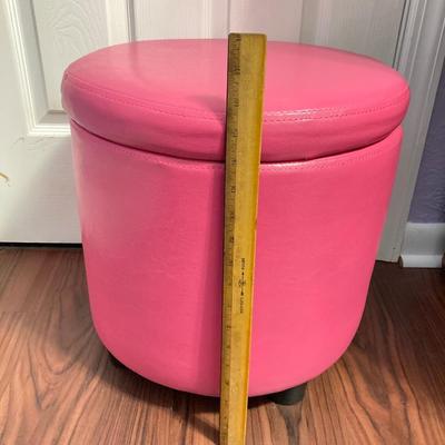 LOT 179: Pair of Pink and Blue Circular Storage Ottomans