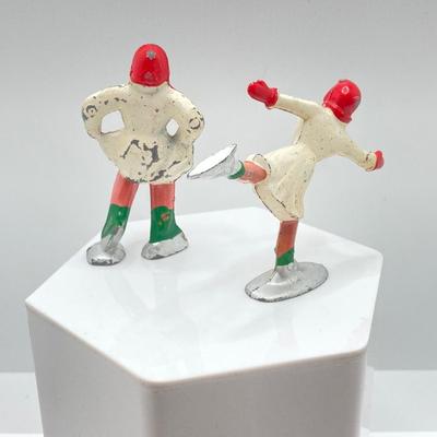 LOT 186: Vintage / Antique Metal Winter Sports Miniature Figurines