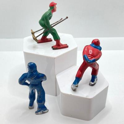 LOT 186: Vintage / Antique Metal Winter Sports Miniature Figurines