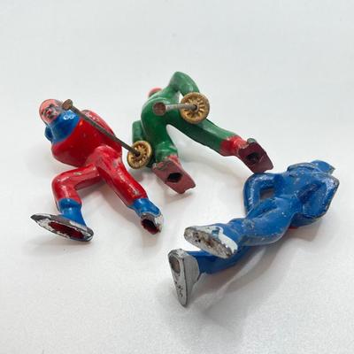 LOT 186: Vintage / Antique Metal Winter Sports Miniature Figurines