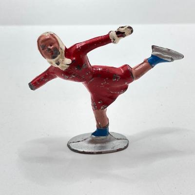 LOT 186: Vintage / Antique Metal Winter Sports Miniature Figurines