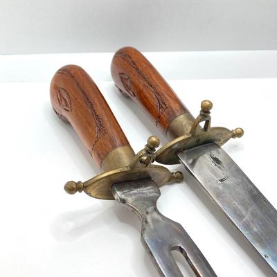 LOT 187: Knife and Fork Carving Set (India), Baoding Health Balls and Decorative Plate