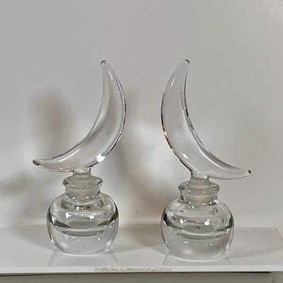 LOT More to Heaven and Earth Collection of Cresent Moon Glass Perfume Bottles, Glass Orb Paperweight, Pryamid, Unicorns and More