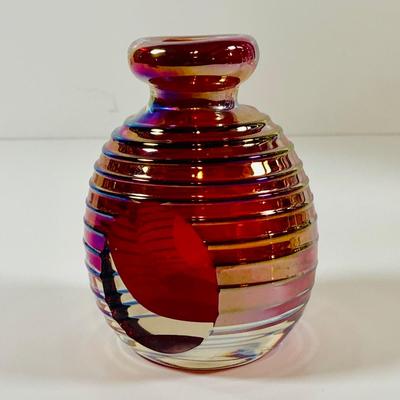 LOT 194: Large Crystal Nachtmann Crystal Vase, Large Crystal Pitcher, Crystal Basket and Art Glass Bottle