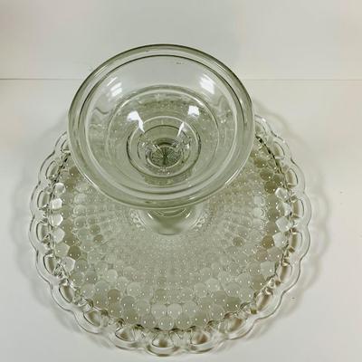 LOT 195: Bleikristal Crystal Vase, Crystal Bell with Cut Glass Heart and a Crystal Cake Dish