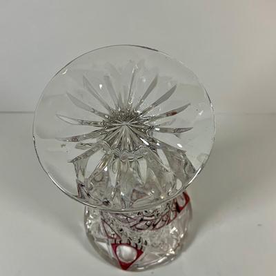 LOT 195: Bleikristal Crystal Vase, Crystal Bell with Cut Glass Heart and a Crystal Cake Dish