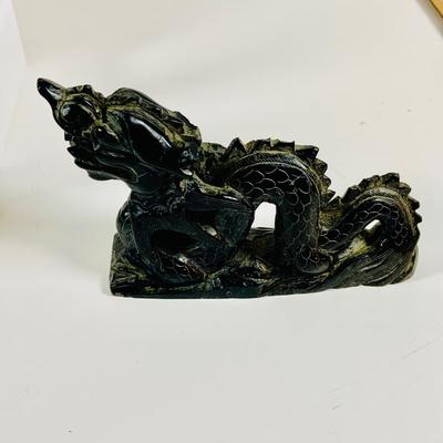 LOT 197: Asia Inspired Collection Including Peking Opera Facial Make-up Plaque, Wooden Figures, Miniture Doll. Buddha's, Dragons and...