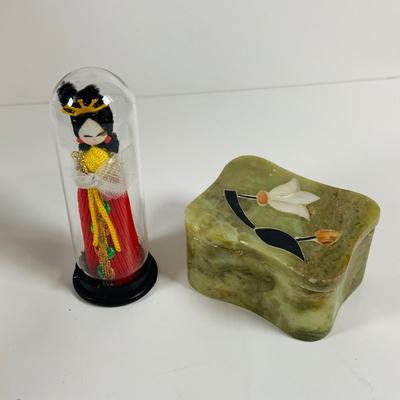 LOT 197: Asia Inspired Collection Including Peking Opera Facial Make-up Plaque, Wooden Figures, Miniture Doll. Buddha's, Dragons and...