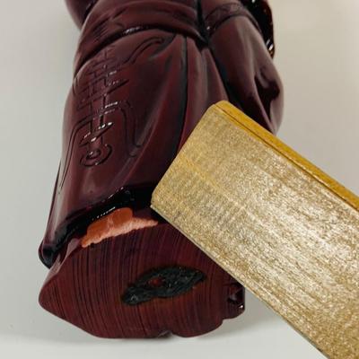LOT 197: Asia Inspired Collection Including Peking Opera Facial Make-up Plaque, Wooden Figures, Miniture Doll. Buddha's, Dragons and...