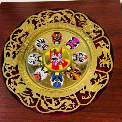 LOT 197: Asia Inspired Collection Including Peking Opera Facial Make-up Plaque, Wooden Figures, Miniture Doll. Buddha's, Dragons and...