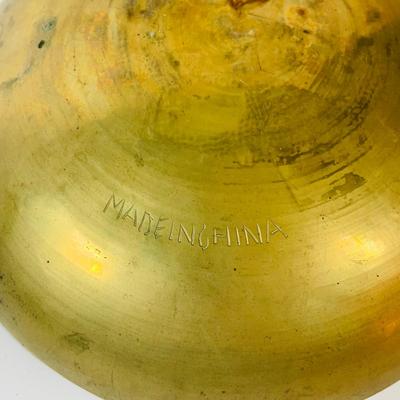 LOT 198: Vintage Brass Bells, Bowl and Frog