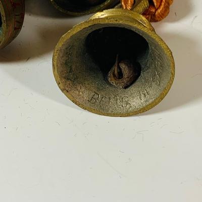 LOT 198: Vintage Brass Bells, Bowl and Frog