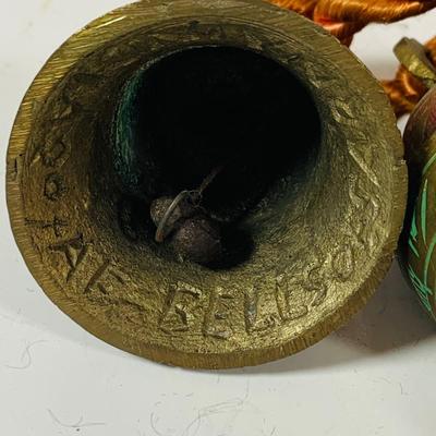 LOT 198: Vintage Brass Bells, Bowl and Frog