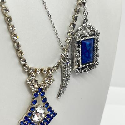 LOT 208J: Silvertone, Rhinestone and Crystal Costume Jewelry Collection