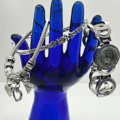 LOT 208J: Silvertone, Rhinestone and Crystal Costume Jewelry Collection