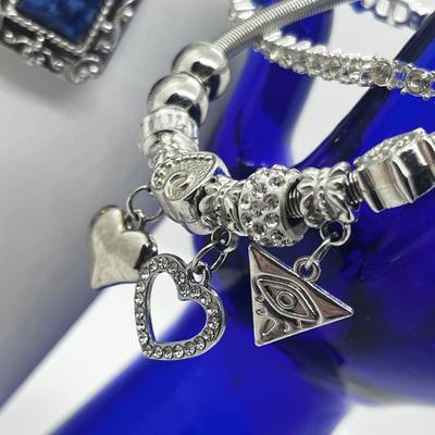 LOT 208J: Silvertone, Rhinestone and Crystal Costume Jewelry Collection