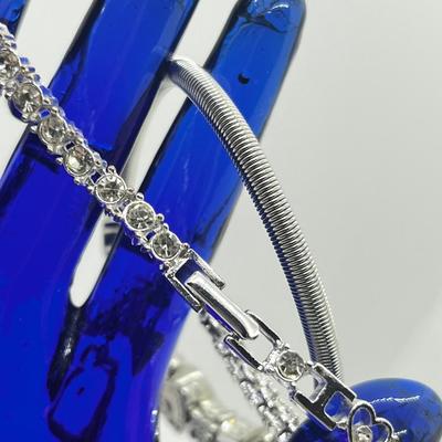 LOT 208J: Silvertone, Rhinestone and Crystal Costume Jewelry Collection