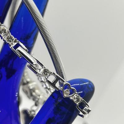 LOT 208J: Silvertone, Rhinestone and Crystal Costume Jewelry Collection