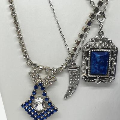 LOT 208J: Silvertone, Rhinestone and Crystal Costume Jewelry Collection