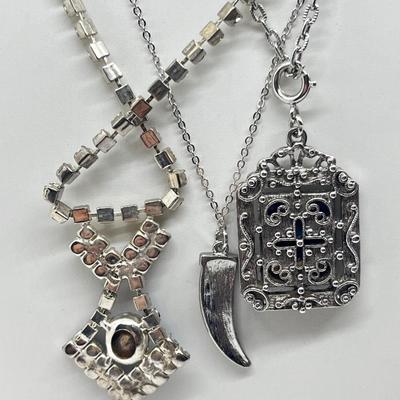 LOT 208J: Silvertone, Rhinestone and Crystal Costume Jewelry Collection