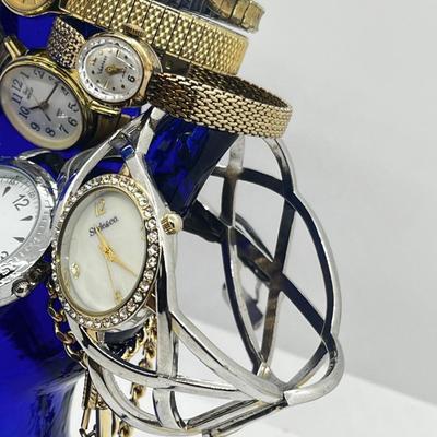 LOT 209J: 10K Gold Filled Ladies Bulova Watch, Vintage 17 Jewel Watch, Goldtone Pocket Watch Chain and More!