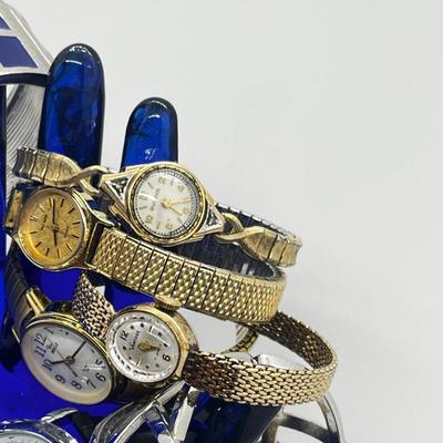 LOT 209J: 10K Gold Filled Ladies Bulova Watch, Vintage 17 Jewel Watch, Goldtone Pocket Watch Chain and More!