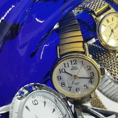 LOT 209J: 10K Gold Filled Ladies Bulova Watch, Vintage 17 Jewel Watch, Goldtone Pocket Watch Chain and More!