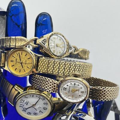 LOT 209J: 10K Gold Filled Ladies Bulova Watch, Vintage 17 Jewel Watch, Goldtone Pocket Watch Chain and More!
