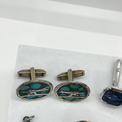 LOT 213J: Miscellaneous Mason Pins with Two Unique Sets of Cufflinks - Some Marked 925