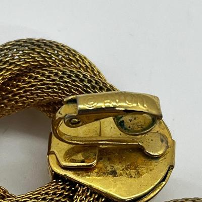 LOT 216J: 1980's Vintage Goldtone Oversized Clip On Earrings