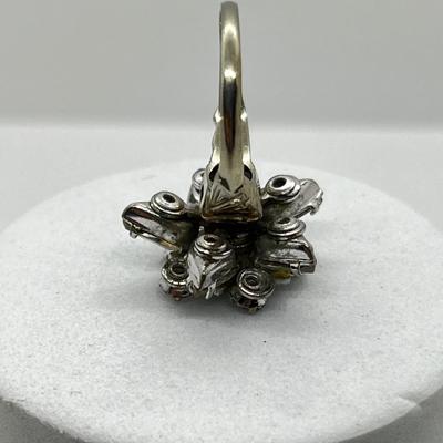 LOT 227J: Beautiful Hand Crafted Ring - Eastern Star Pin Mounted on an 18K White Gold Ring - Size 5