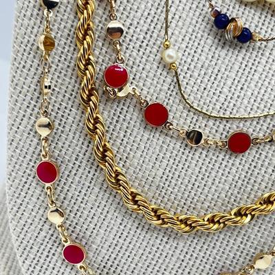 LOT 229J: Faux Freshwater Pearls and Other Assorted Goldtone Necklaces