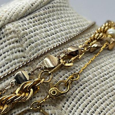 LOT 229J: Faux Freshwater Pearls and Other Assorted Goldtone Necklaces